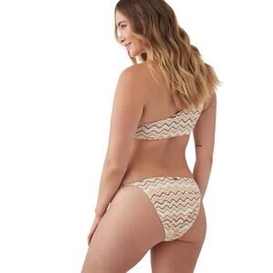 O'Neill Lagoon Stripe Redondo Bikini Bottoms, Multicolor NWT Medium Coverage L